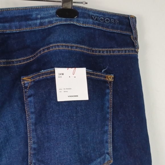 VIGOSS DESTRESSED STRETCH  RAW HEM GORGEOUS SKINNY JEANS SZ 24W - Picture 7 of 11